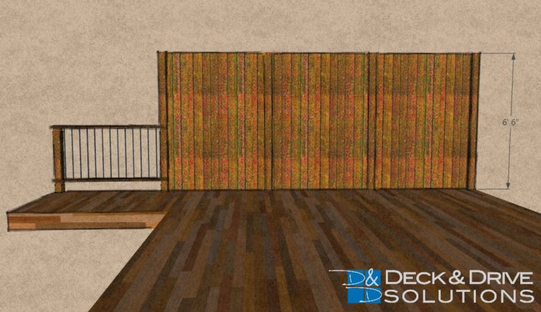 3D sketch of privacy wall area