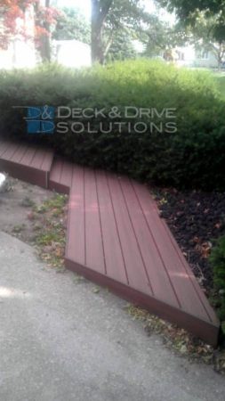 Front custom sidewalk with composite decking