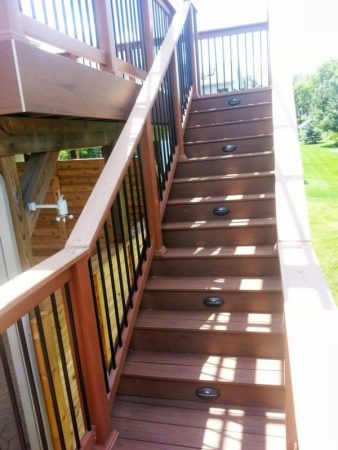 composite deck stairs with composite railing