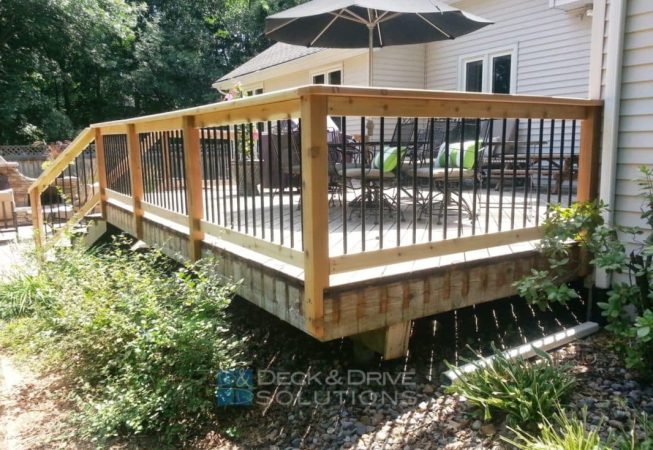 New Cedar Railing on existing deck