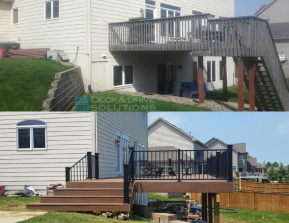 before and after deck on back of house