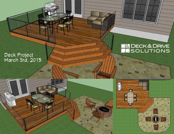 Deck Design in 3D for furniture and patio placement
