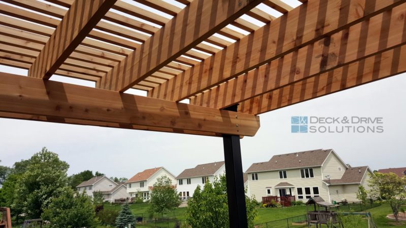 Cedar Pergola with 2x2's spaced for shade