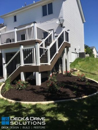 landscaping around deck stairs