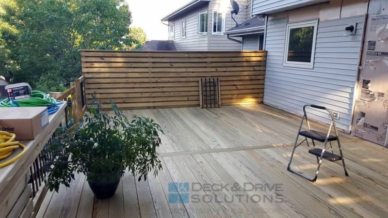 Custom Privacy Wall on deck with treated lumber