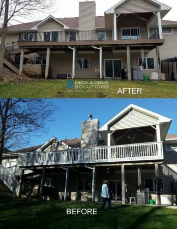 Before and After of Deck Resurface Remodel