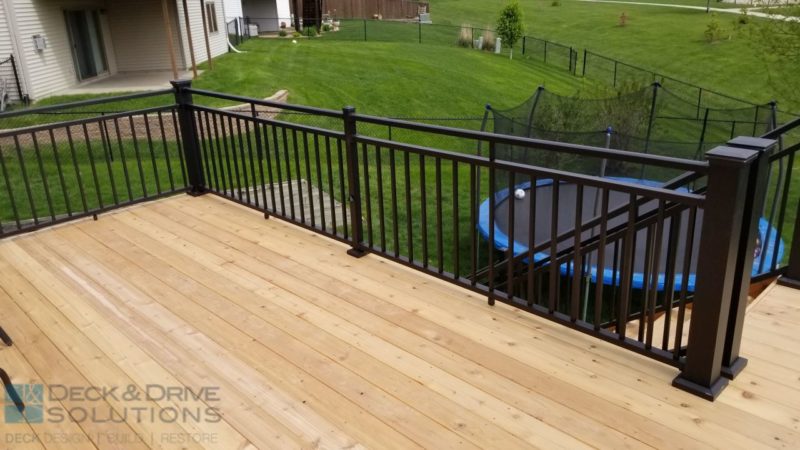 cedar decking with upgraded Westbury Rivera railing
