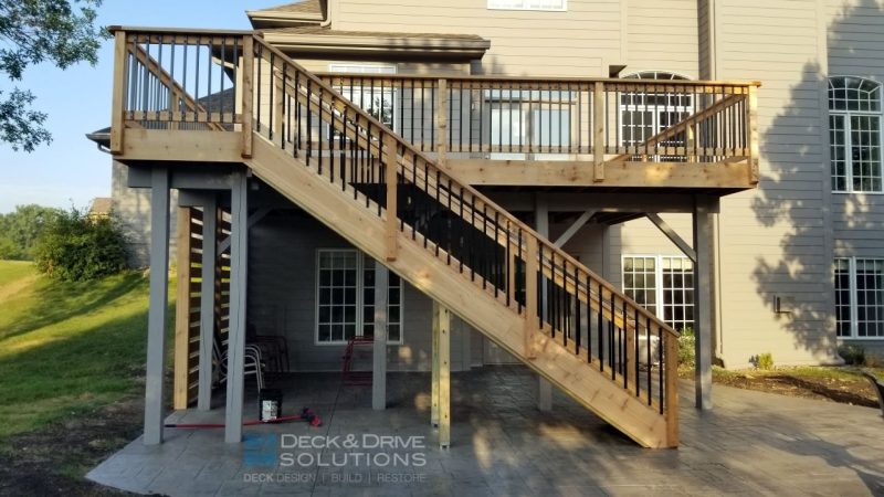 Cedar Deck Stairs on a walkout deck