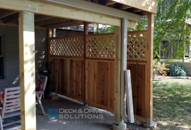 Cedar Privacy fence with lattice under deck