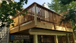 New Cedar Deck with Privacy Wall and Trex Rain Escape UnderDeck System