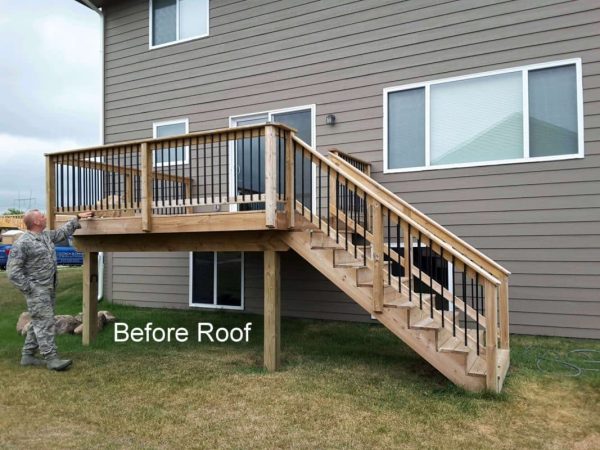 Exiting builder deck in treated