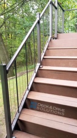 Deck stairs with Bronze VeritCable Railing