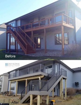 Before and After Deck construction picture
