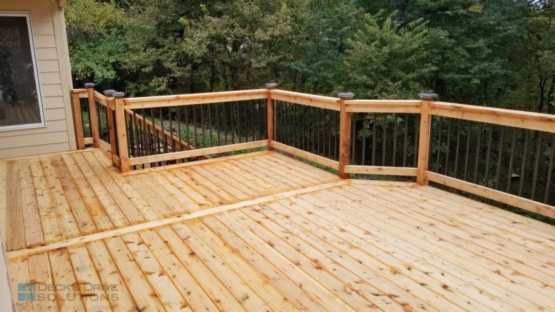 Cedar Deck with Picture Frame Board in a forest