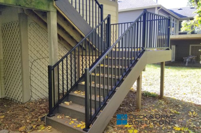 Deck Stairs with Fall Leaves