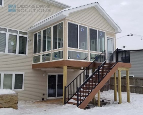 3 Seasons Walkout covered porch with windows