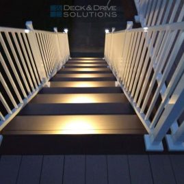 Stair Riser Lights, Lights down deck Stairs, Deck Stair Lighting