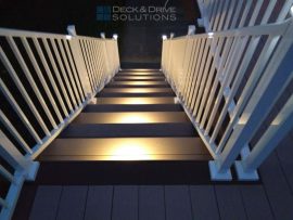 Stair Riser Lights, Lights down deck Stairs, Deck Stair Lighting