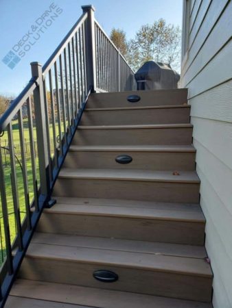 Deck Stairs with Timbertech Deck Stair Lighting