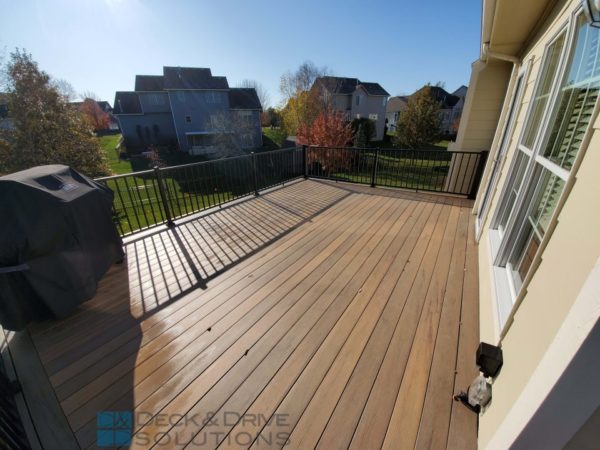 Timbertech Legacy Tigerwood Decking Flooring with shadow of railing