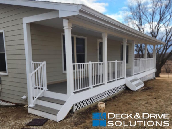 Front Porch Composite and White Railing