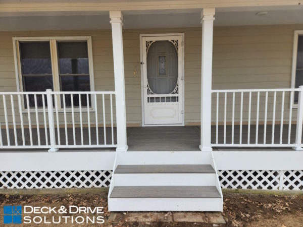 Front Porch Composite and White Railing