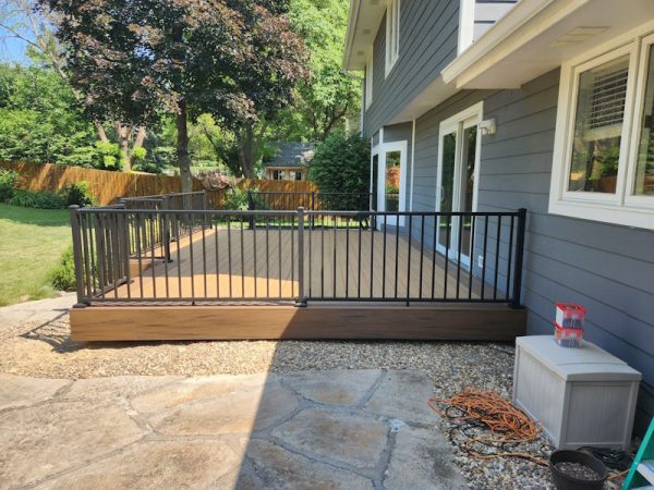 Composite Deck and stone patio
