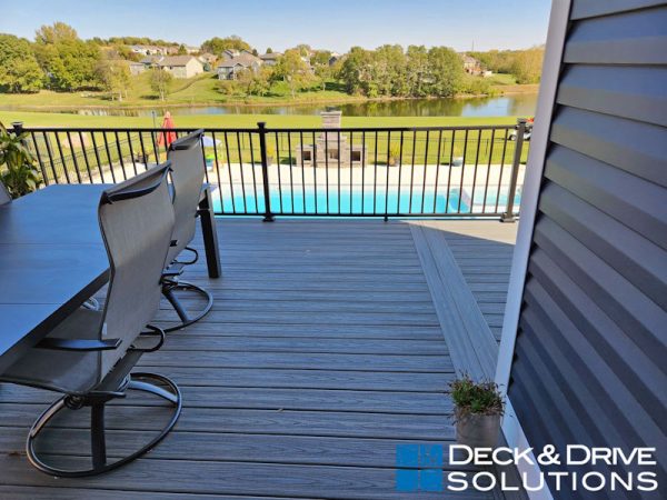 Trex deck overlooking pool and golf course