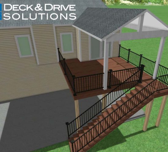 Gallery Image 4 Project Timbertech Composite Deck with Covered Roof and Open Gable Beams