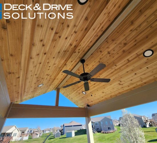 Gallery Image 1 Project Timbertech Composite Deck with Covered Roof and Open Gable Beams